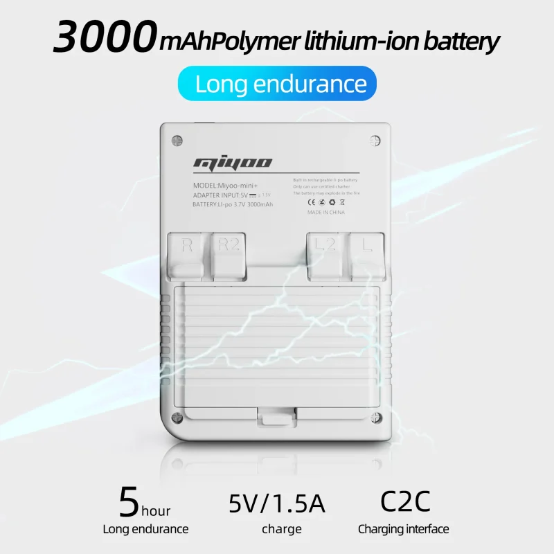 Miyoo mini + Miyoomini Plus 3.5'' IPS OCA Portable Retro 128GB Video Game Consoles ARM-Cortea-A7 3000mAh Support More Retro Game (White) - Image 4